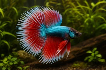 Betta splendens halfsun Kämpfer