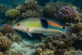 Coris aygula (Orange Flecken Girelle)