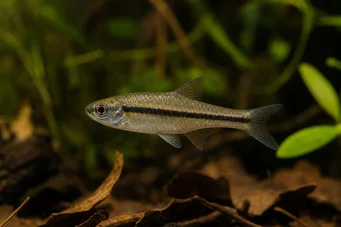 Nannaethiops unitaeniatus Afrikanische Tetra in einer Linie