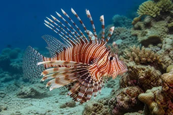 Pterois radiata (Strahlungspunktfische)