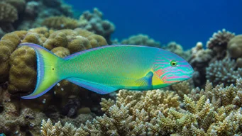 Thalassoma lunare Girelle-Paon Green-BleU